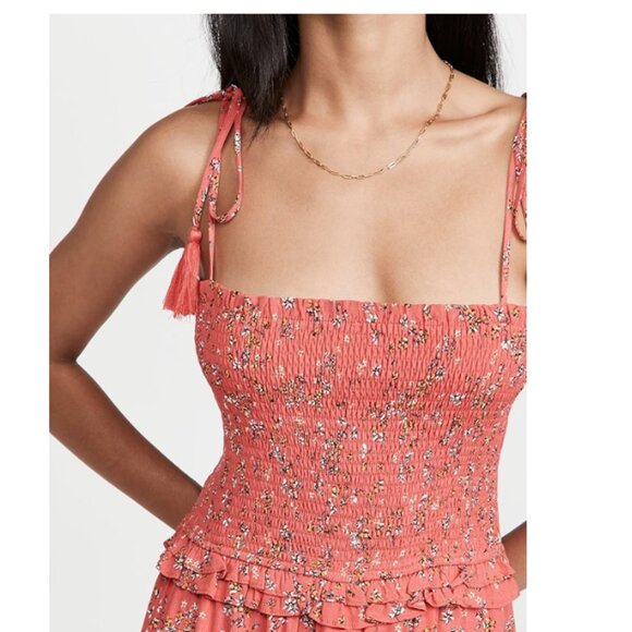 Anthropologie NEW Lost + Wander Adventures Floral Tie Shoulder Maxi Dress, Sz XS - Picture 5 of 16